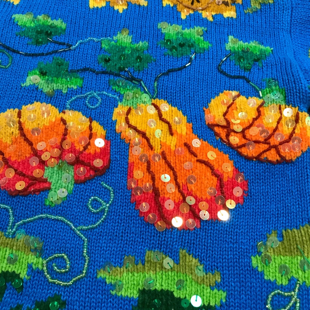 Vintage Jane's Closet Fruit Vegtable Harvest Fall Cardigan Sweater Women’s Small - Picture 6 of 12